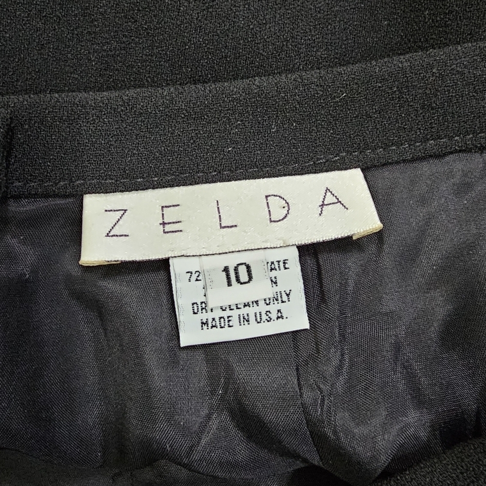 Vintage Zelda Elegant Black Pleated Seamed Skirt Size 10 - Picture 5 of 6